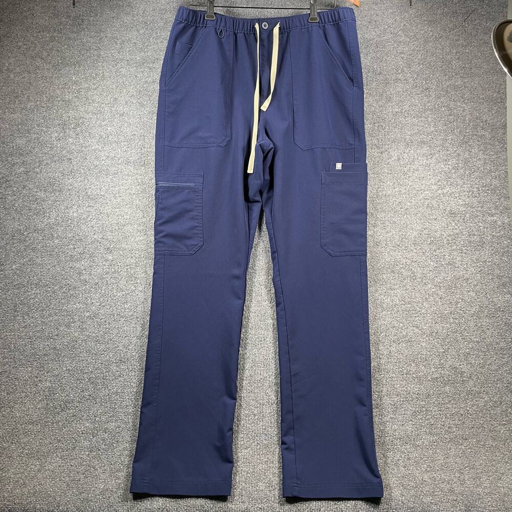 Figs Cairo Cargo Scrub Pants Men's Large Blue Drawstring Nursing Hospital